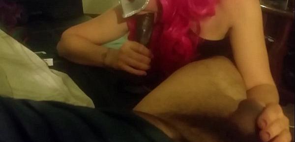  Spit Drooling on bbc toy while jerkin bf